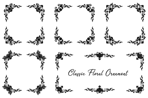 Klassieke Vitage Bruiloft Vector Ornamenten Frames Scheidingselementen voor Klassieke Vintage Huwelijksuitnodiging Hand Getrokken Doodle