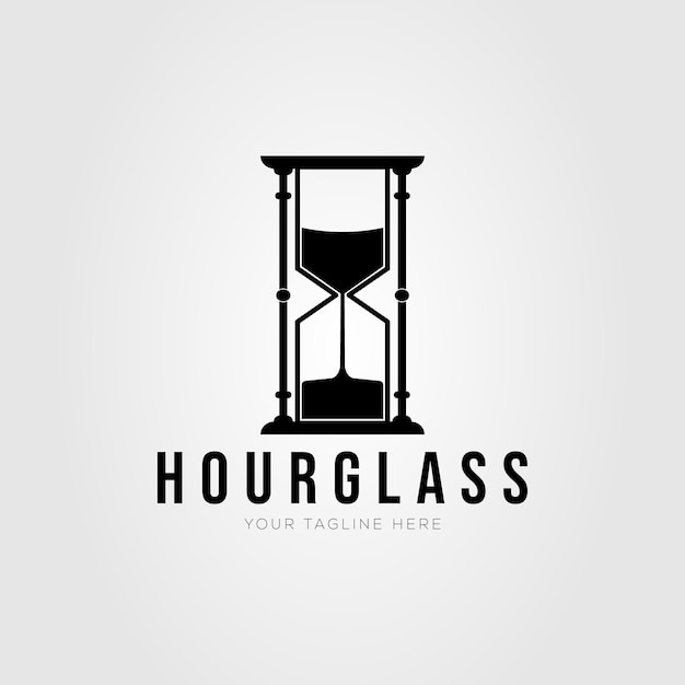 klassieke zandloper timer uur logo vector illustratie ontwerp