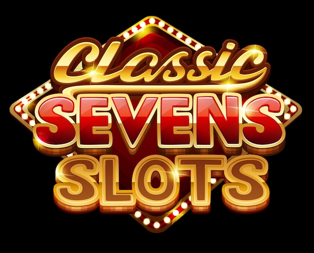 Vector klassieke zevenslots met logo voor spel