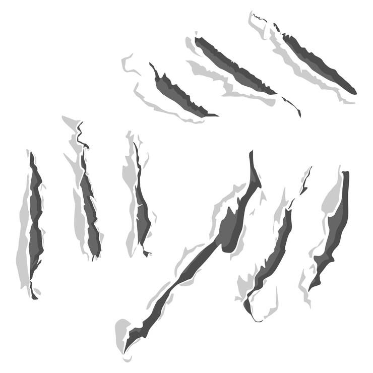 Klauw krassen vector set geïsoleerd op een witte achtergrond.