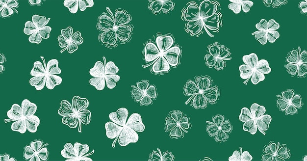 Klaver set st patricks day handgetekende illustraties