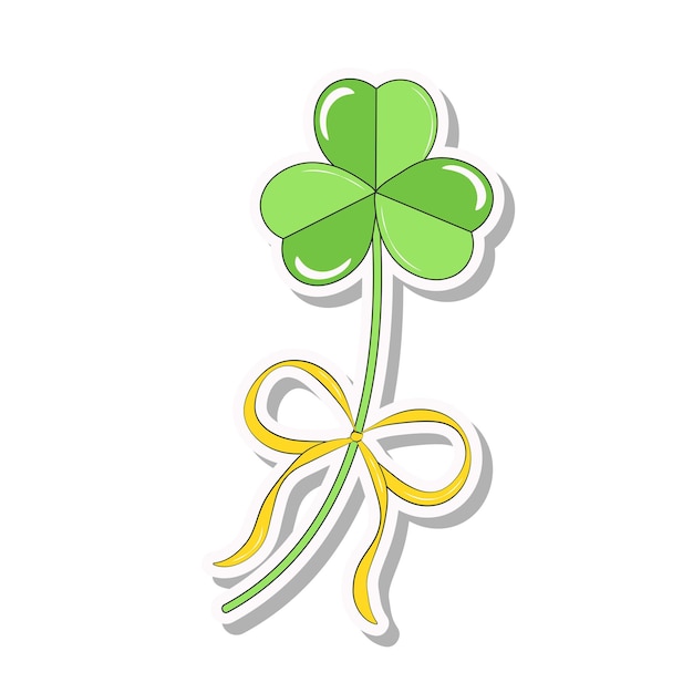 Klaverblad met strik Sticker symbool St Patricks Day