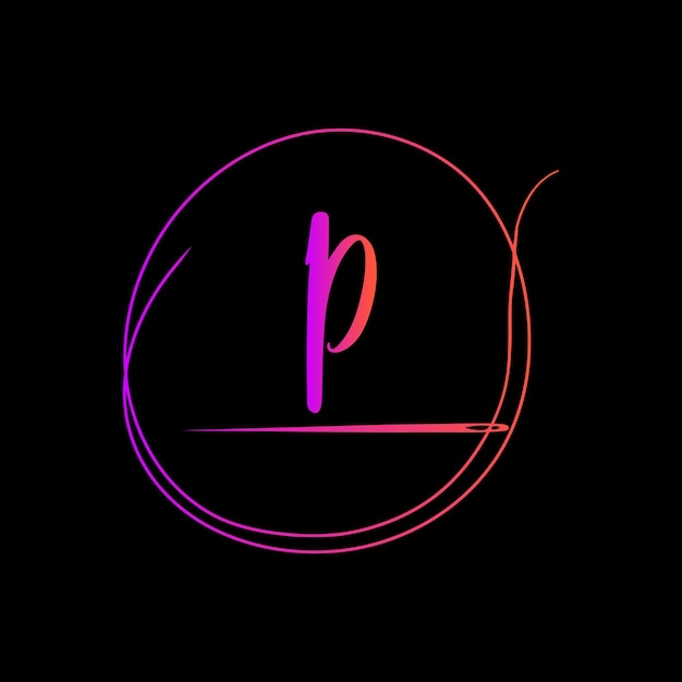 Vector kleding letter p monogram ontwerpelementen sierlijke sjabloon industrie mode-logo