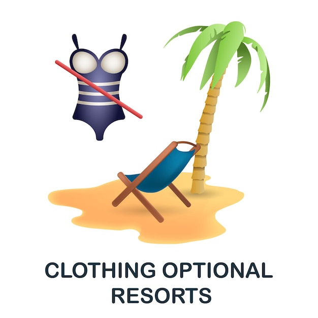 Kleding optionele resorts pictogram 3d illustratie uit resorts collectie creatieve kleding optionele resorts 3D-pictogram voor webdesign sjablonen infographics en meer