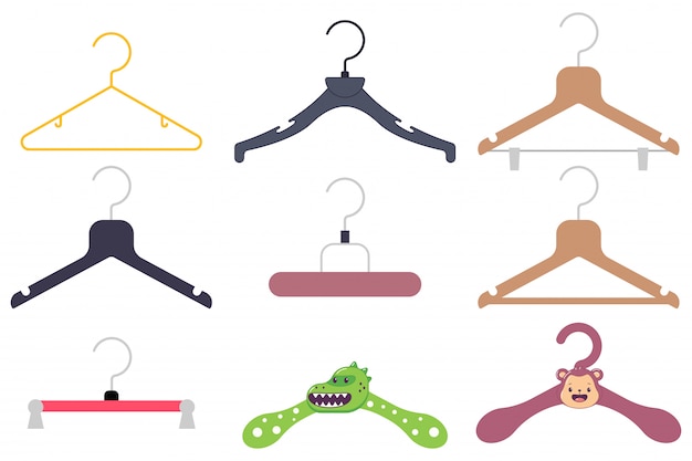 Vector kleerhanger cartoon icon set.