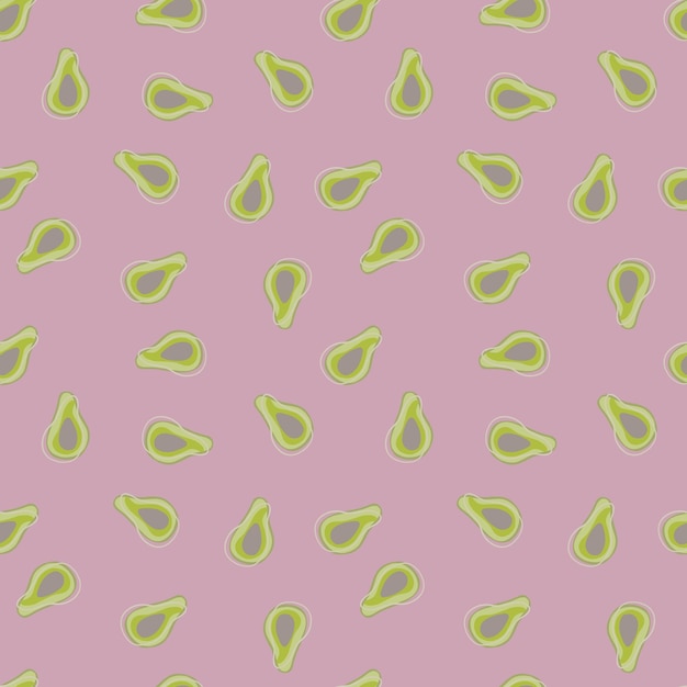 Klein groen avocadopatroon op lichtroze achtergrond