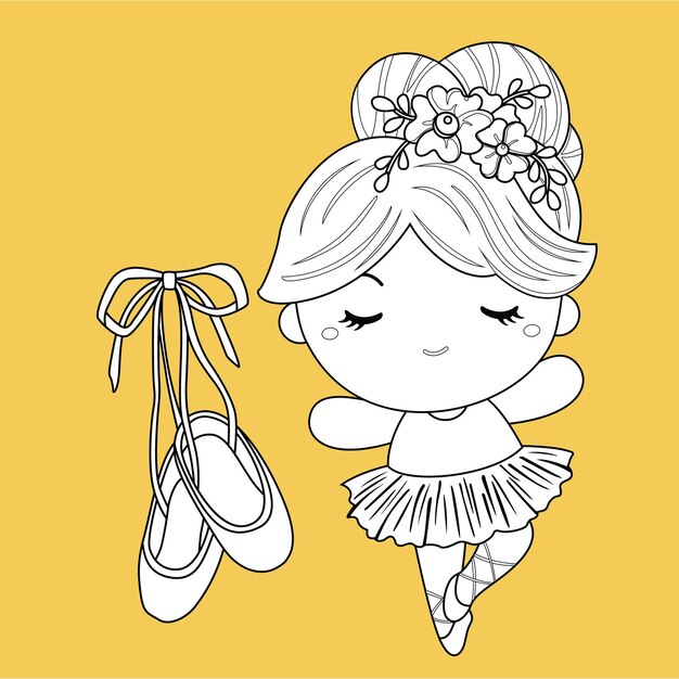 Kleine Ballerina Ballet Activiteit Digitale Stempel