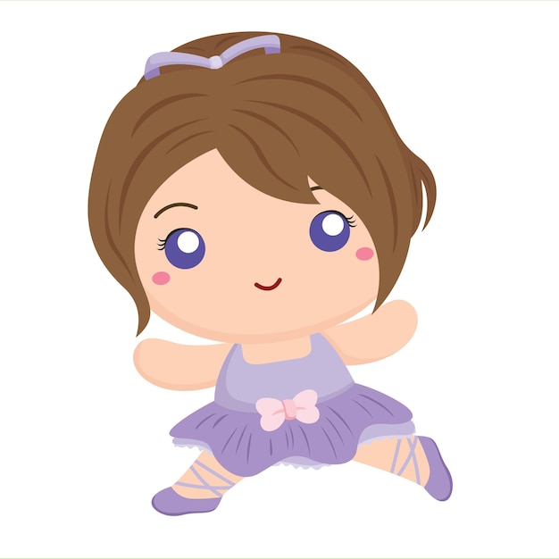 Kleine Ballerina Ballet Activiteit Illustratie Vector Clipart