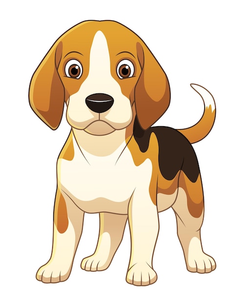 Vector kleine beagle hond cartoon dierlijke illustratie