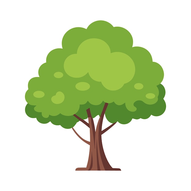 Kleine boom met groene bladeren platte vector illustratie Boom vector