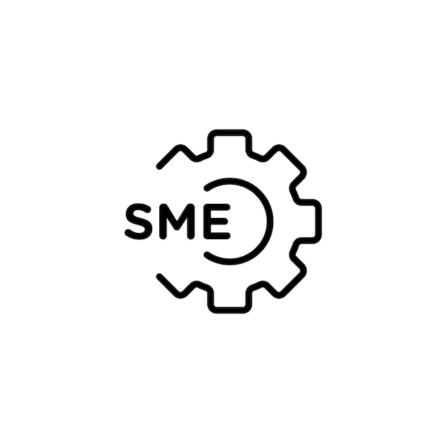 Kleine en middelgrote ondernemingen Icon Set Kleine ondernemingen Expert Vector Symbol in een zwarte gevulde en omschreven stijl Onderwerp Onderwerp Bedrijfsgroei Teken