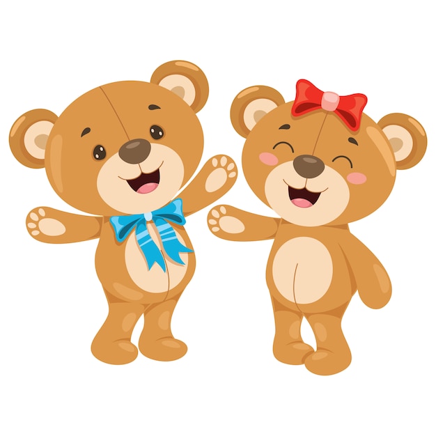 Kleine grappige teddybeer cartoon