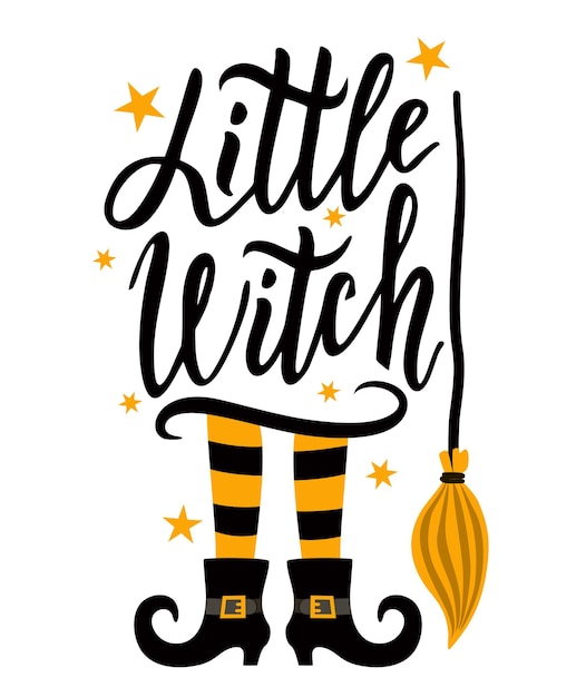 Kleine heks Halloween citaat voor babykleding mok poster kaart Halloween Feestdecoratie
