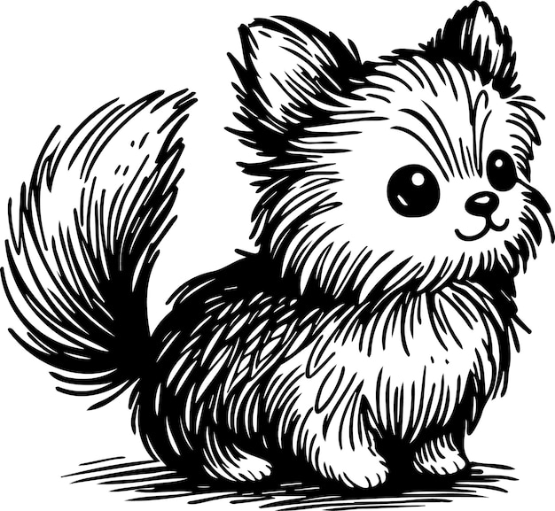 kleine hond eenvoudige vector schets tekening