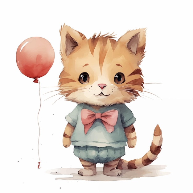 Kleine kat met een ballon