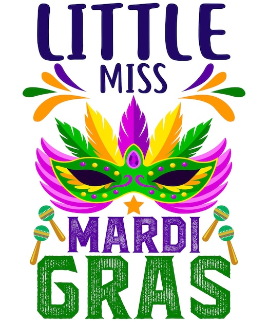 Vector kleine miss mardi gras.