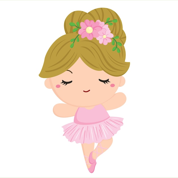 Kleine pinky ballerina ballet activiteit illustratie vector clipart