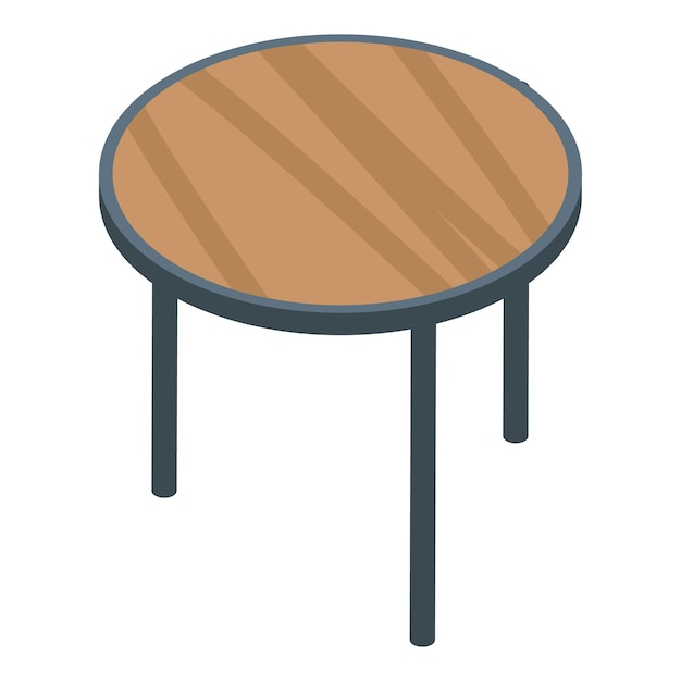 Vector kleine ronde tafel pictogram isometrisch van kleine ronde tafel vector pictogram voor webdesign geïsoleerd op een witte achtergrond