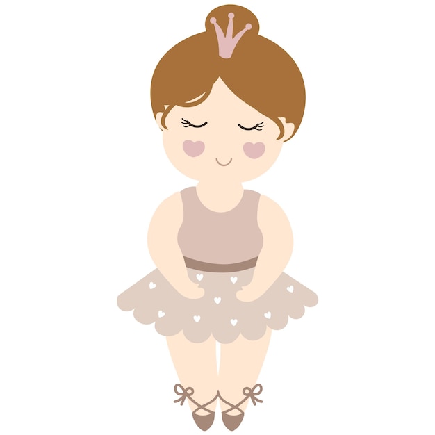 Kleine schattige ballerina vector met een transparante achtergrond