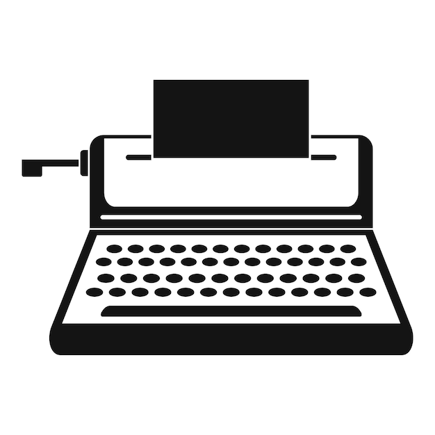 Kleine schrijfmachine icoon Eenvoudige illustratie van een kleine schrijfmachinevector icoon voor webontwerp geïsoleerd op witte achtergrond