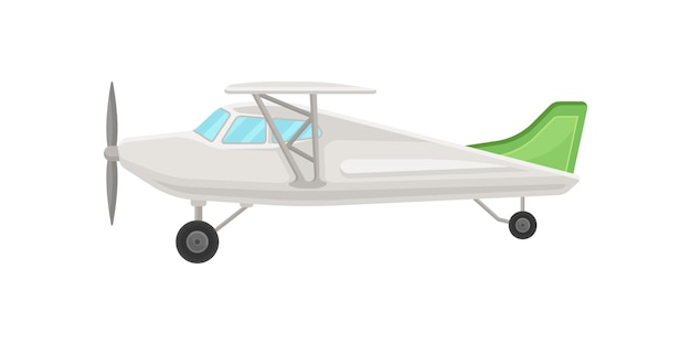 Kleine vintage vliegtuig licht vliegtuig vector illustratie geïsoleerd op een witte achtergrond