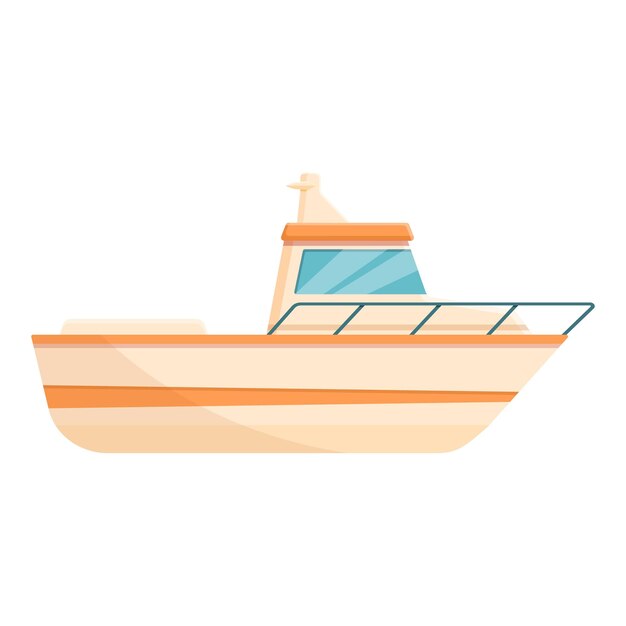 Kleine vissersboot pictogram Cartoon van kleine vissersboot vector pictogram voor webdesign geïsoleerd op een witte achtergrond