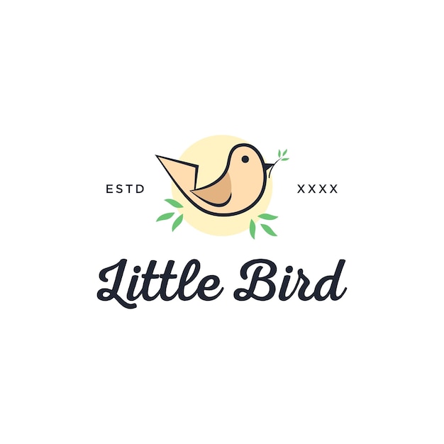 Kleine vogel logo ontwerp vectorillustratie