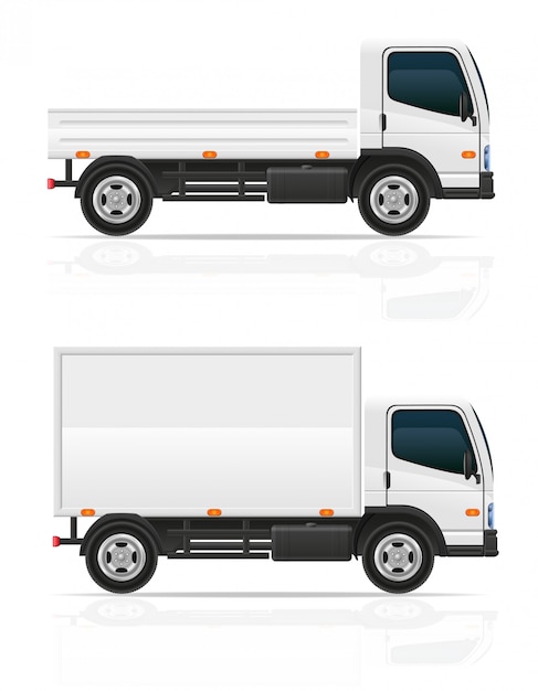 Kleine vrachtwagen voor de vectorillustratie van de vervoerslading