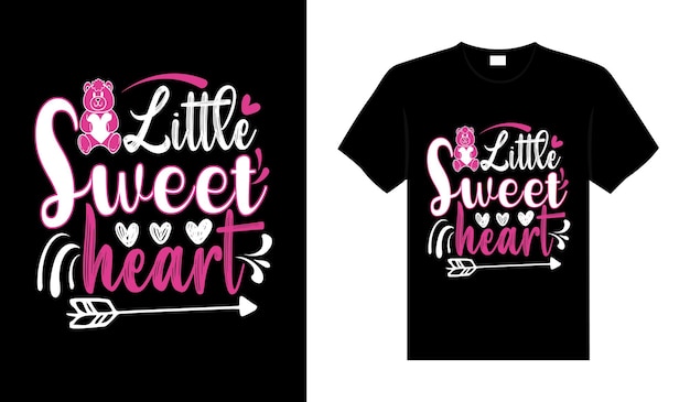 Kleine zoete hart valentine tshirt typografie belettering vector design