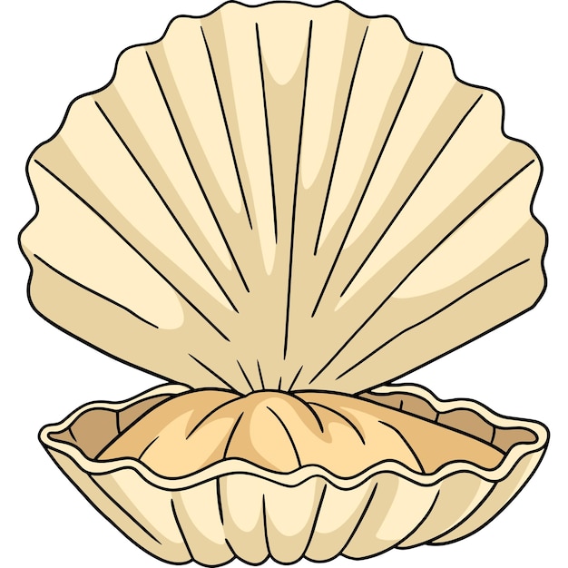 Klem Shell Cartoon Gekleurde Clipart