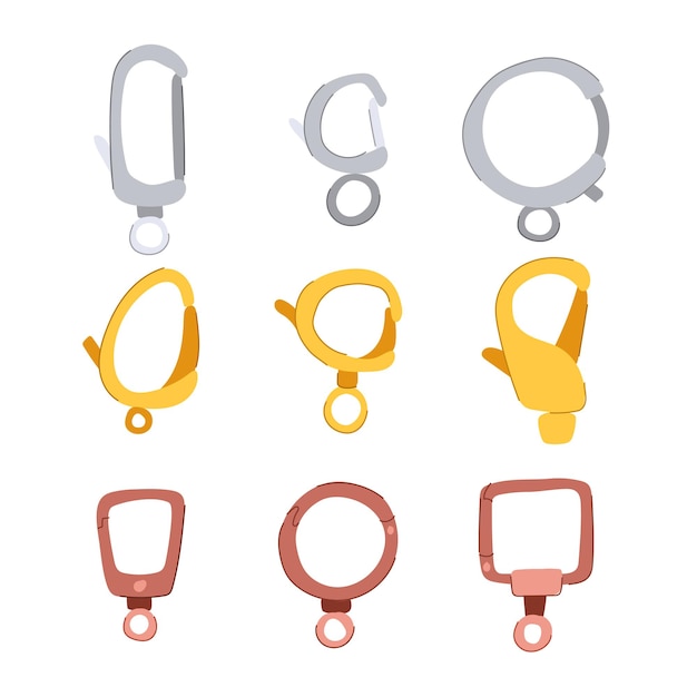 klem sieraden set cartoon vector illustratie