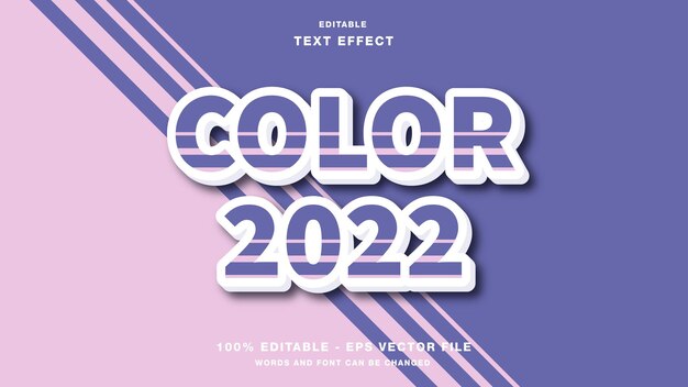 Kleur 2022 in de kleur van het jaar 2022 bewerkbaar teksteffect