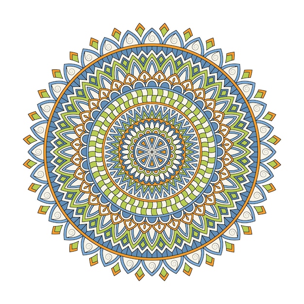 Kleur bloemen mandala, vectorillustratie