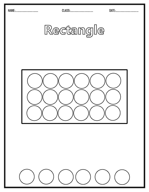 Vector kleur de vormen. kinderen onderwijs. voorschoolse werkblad. dot markers kleurplaten.