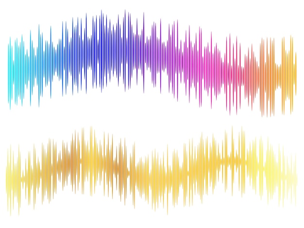 Kleur equalizer geïsoleerd op witte achtergrond Vector illustratie Pulse muziekspeler Audio wave logo