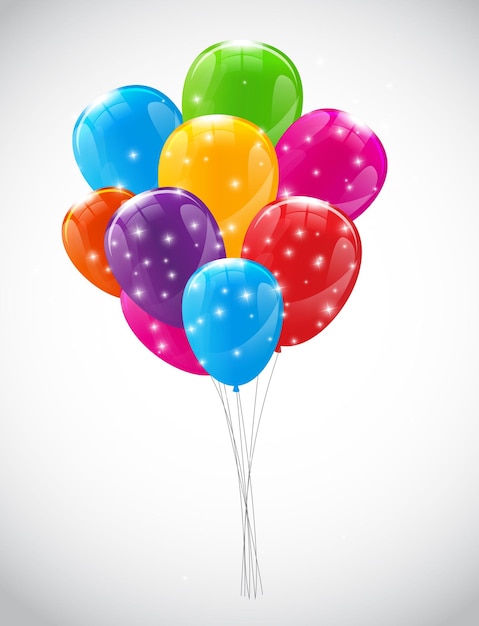 Vector kleur glanzende ballonnen achtergrond vectorillustratie eps10