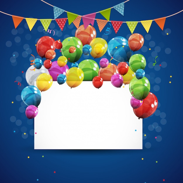 Kleur glanzende gelukkige verjaardag ballonnen achtergrond vectorillustratie