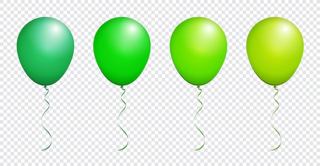 Kleur glanzende groene ballon geïsoleerd op wit