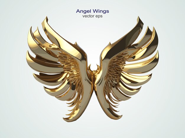 kleur gouden vleugels logo gouden engel vleugels collectie sticker transparante set vector achtergrond