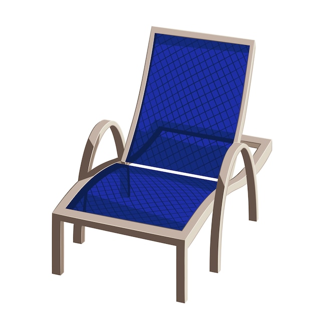 Kleur illustratie van strand ligstoel Vector illustratie van chaise longue golf om te ontspannen
