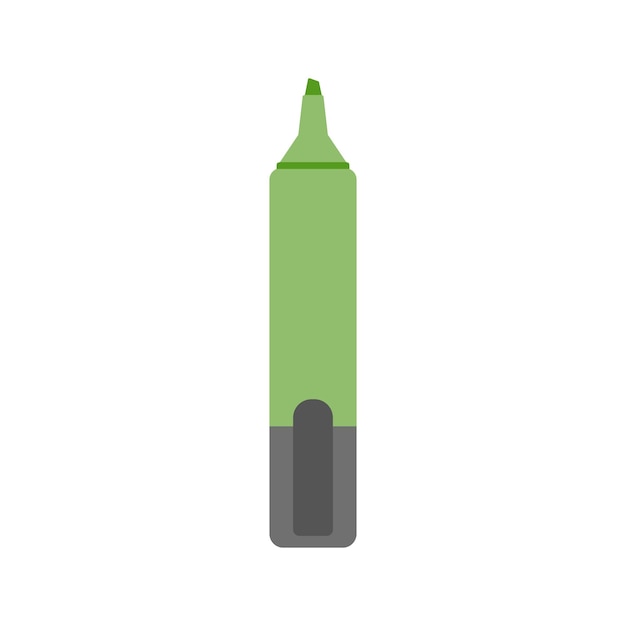 Kleur marker illustratie. Kantoorelement - kantoorbenodigdheden en kunstschoolbenodigdheden. Groene markeerstift pictogram.