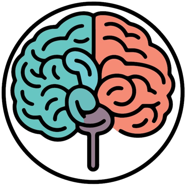 Kleur menselijk brein logo