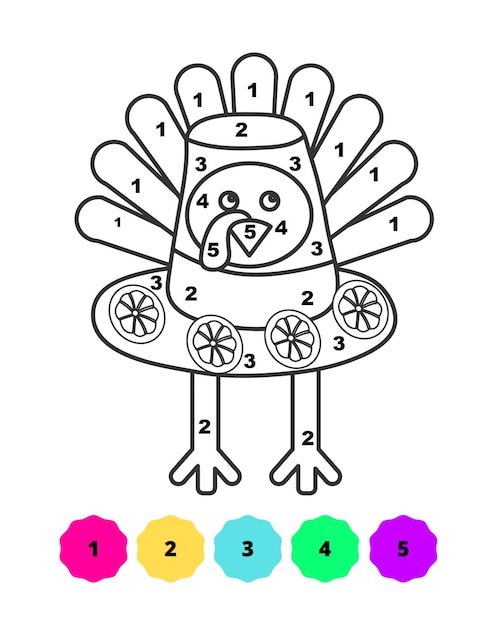 Kleur op nummer Thanksgiving Kleurplaten Thanksgiving Kleur op nummer Pagina voor kinderen