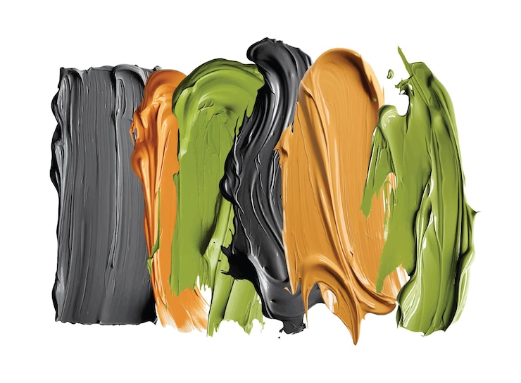 Vector kleur penseelstreken olieverf abstracte vorm