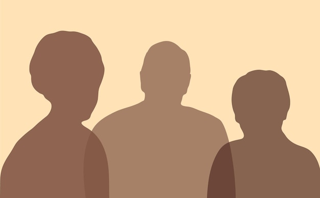 Kleur portret silhouet van man en vrouw concept van meeting team partnershipisolated vector