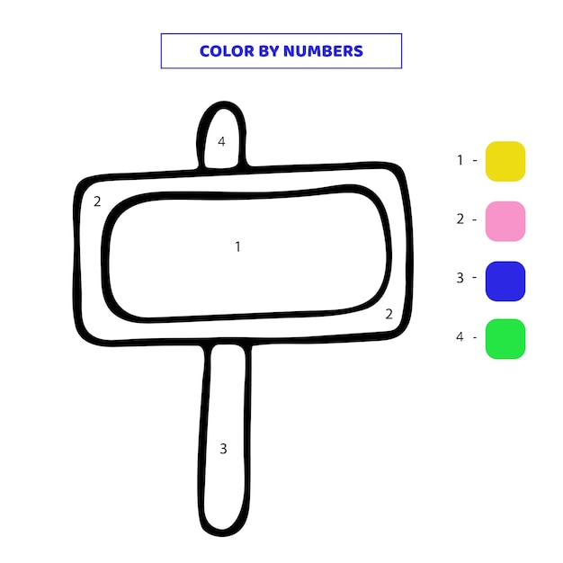 Kleur schattig hand getrokken doodle plaat icoon op nummer Werkblad voor kinderen