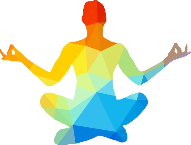 Kleur silhouet van een persoon zittend in yoga pose geïsoleerd op transparante achtergrond