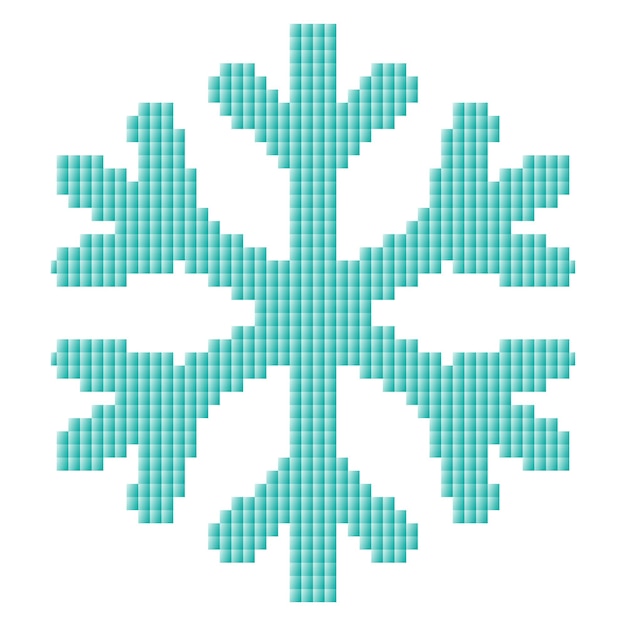 Kleur sneeuwvlok in pixelstijl Vectorillustratie