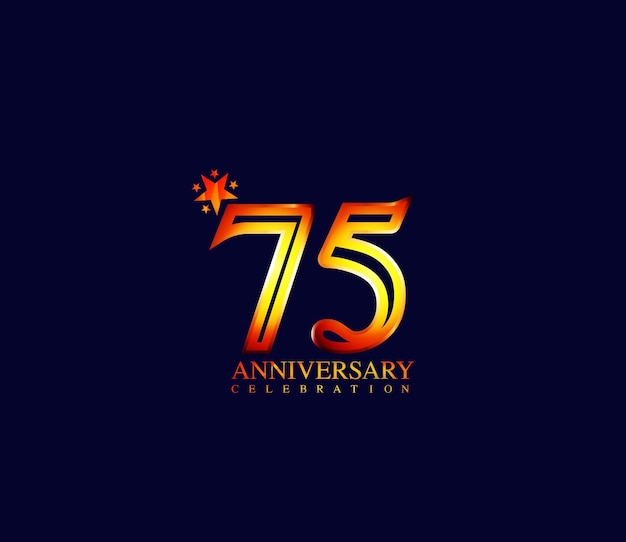 Kleur Sterrenontwerp Helder vormelement Uitnodigingen voor het 75e verjaardagfeest Gebeurtenissen
