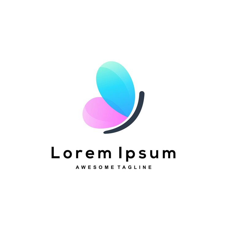 Vector kleur van het ontwerp van het vlinderlogo